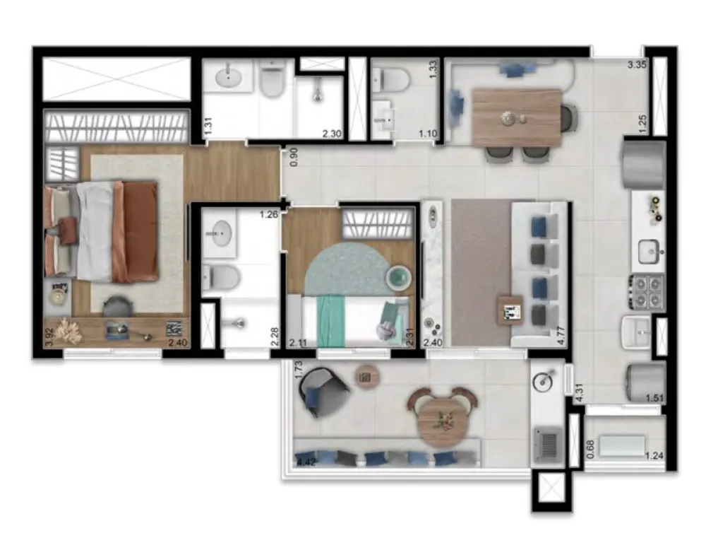 Apartamento, 2 quartos, 129 m² - Foto 8
