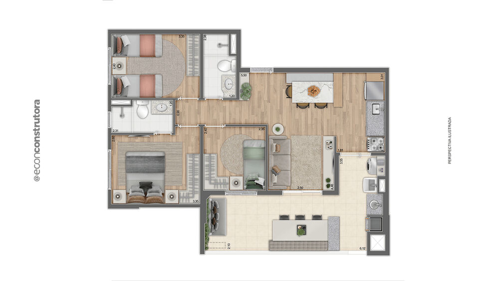 Apartamento, 2 quartos, 54 m² - Foto 2