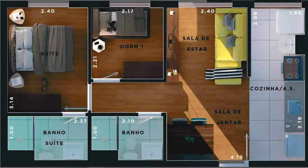 Apartamento, 2 quartos, 44 m² - Foto 14