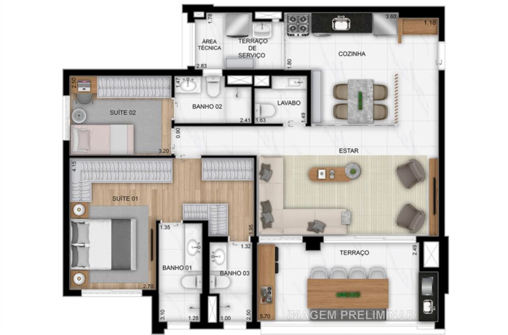 Apartamento, 2 quartos, 75 m² - Foto 4