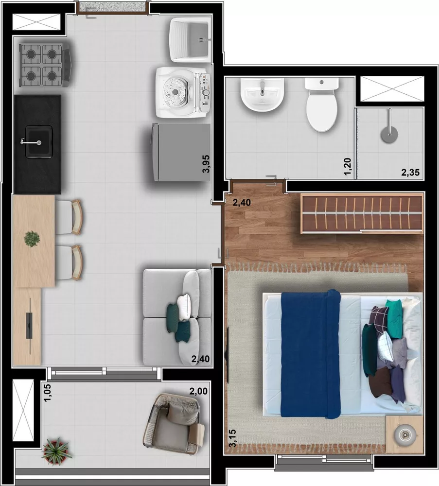 Apartamento, 3 quartos, 55 m² - Foto 15