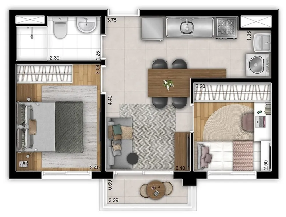 Apartamento, 2 quartos, 38 m² - Foto 11