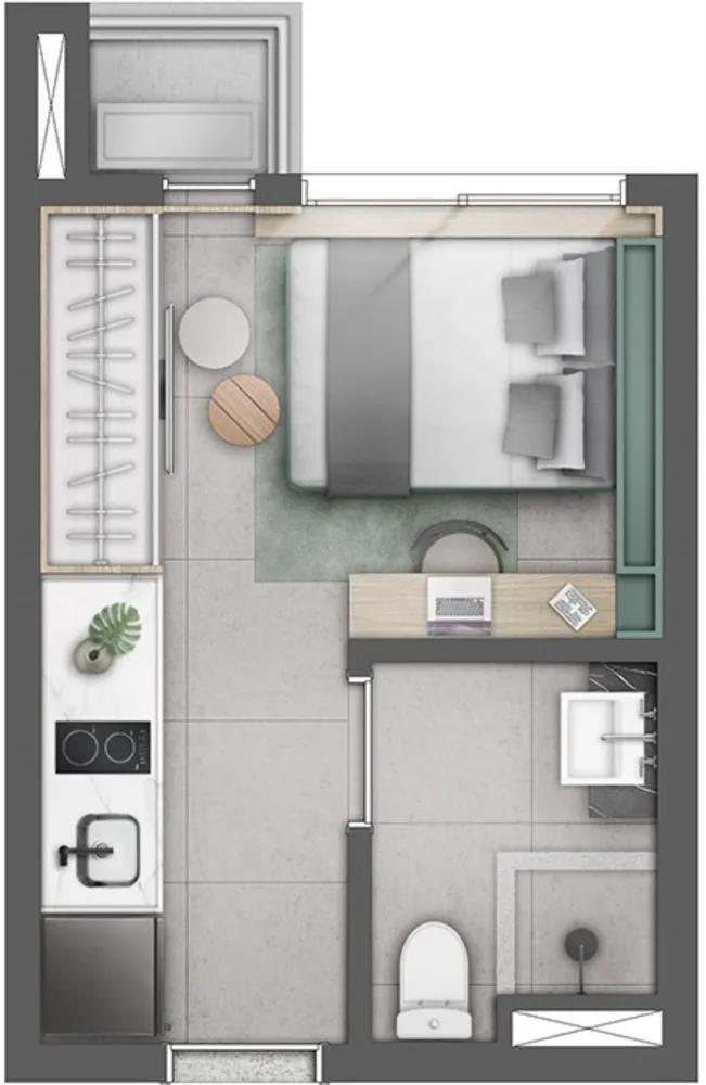 Apartamento, 1 quarto, 19 m² - Foto 4