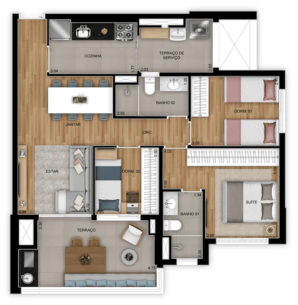Apartamento, 2 quartos, 66 m² - Foto 11
