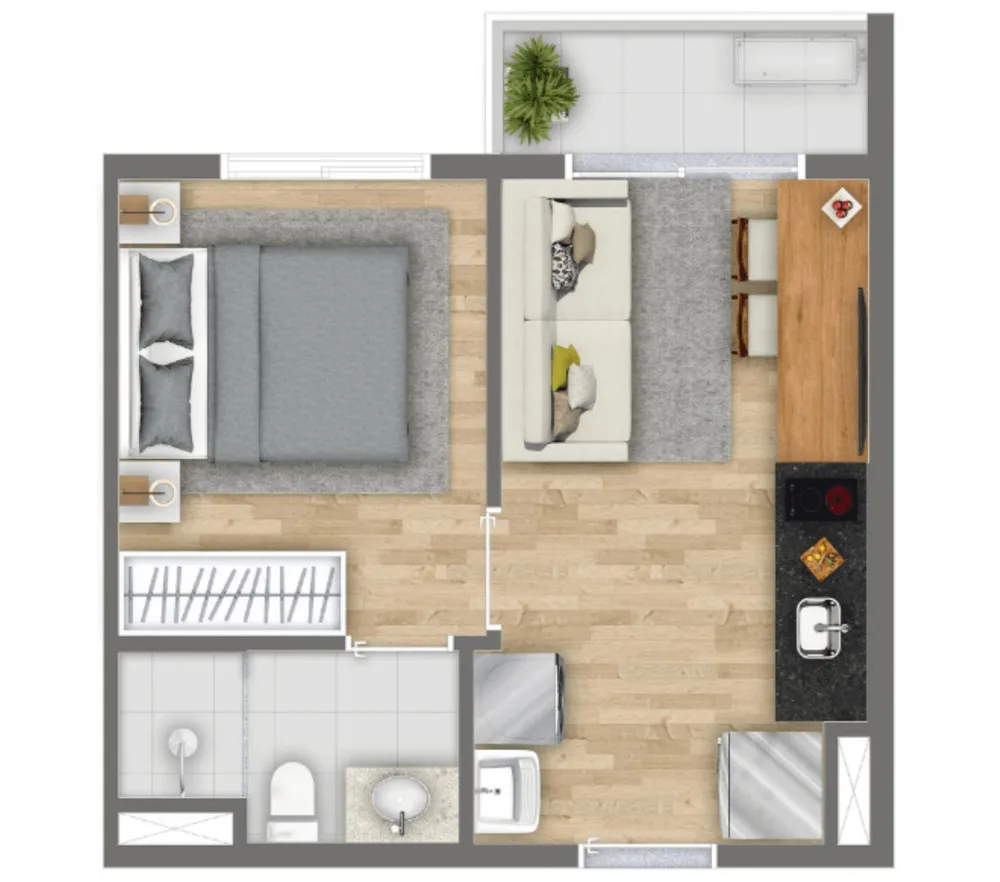Apartamento, 1 quarto, 26 m² - Foto 9