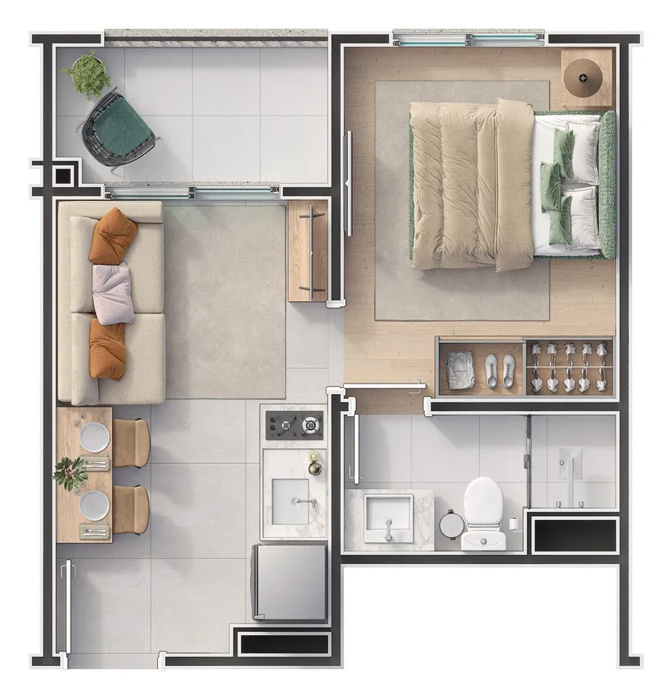 Apartamento, 1 quarto, 32 m² - Foto 1