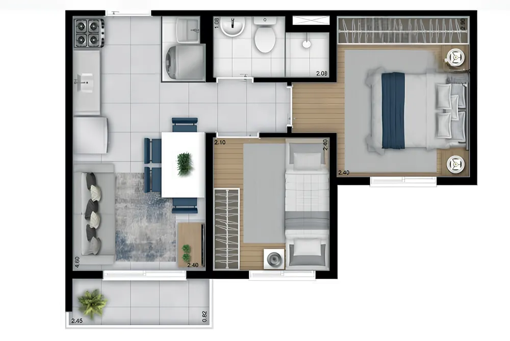 Apartamento, 2 quartos, 34 m² - Foto 5