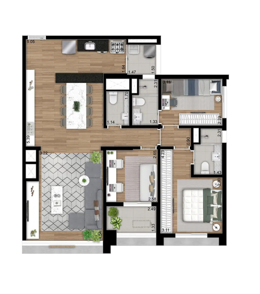 Cobertura, 4 quartos, 191 m² - Foto 12