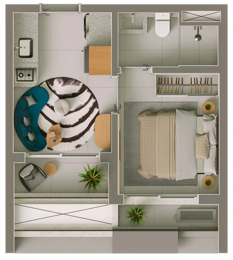 Apartamento, 1 quarto, 42 m² - Foto 1