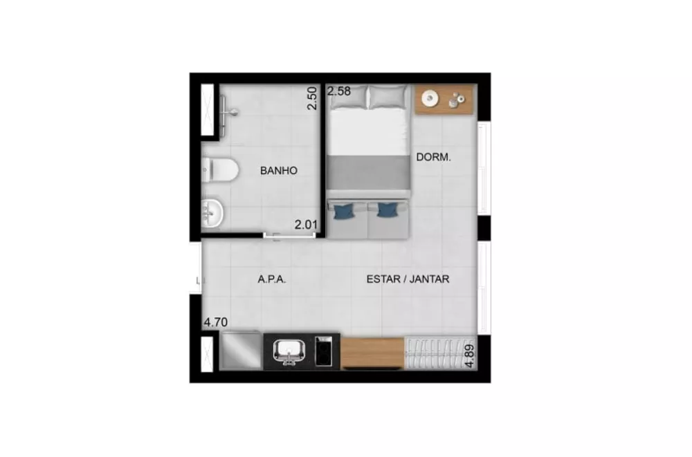 Apartamento à venda com 1 quarto, 40m² - Foto 8