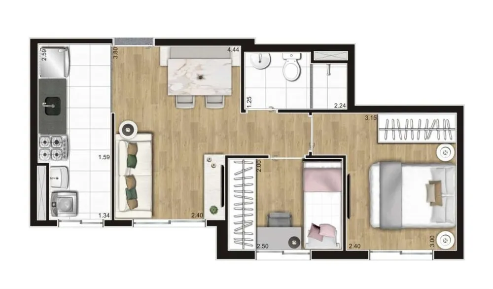 Apartamento, 2 quartos, 39 m² - Foto 7