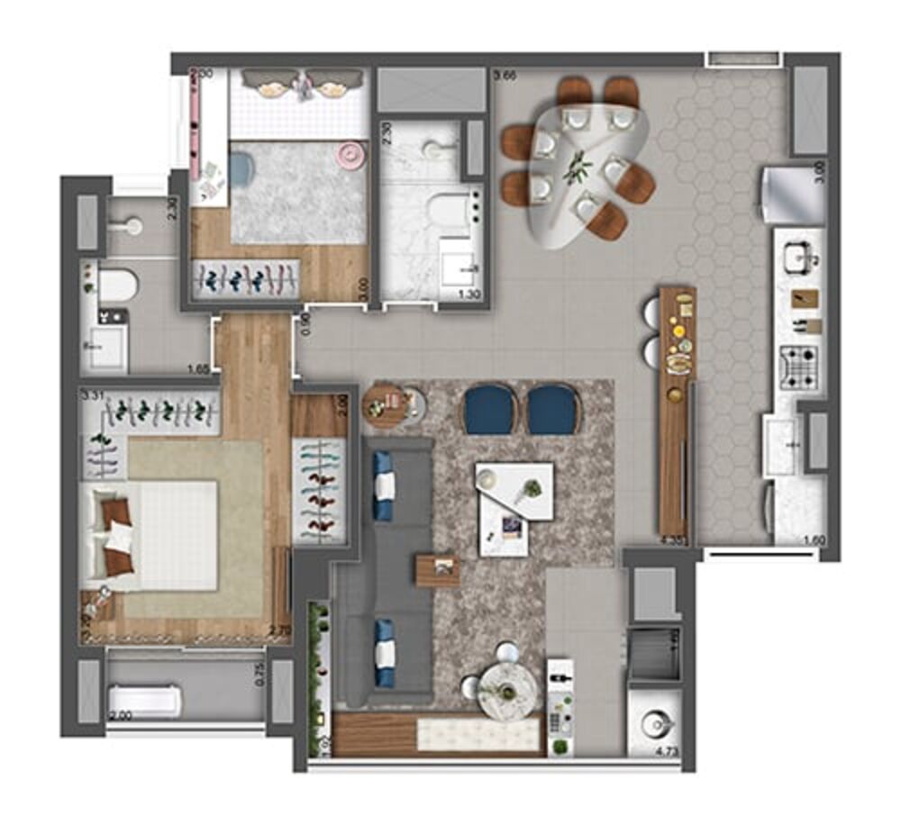 Apartamento, 3 quartos, 78 m² - Foto 3