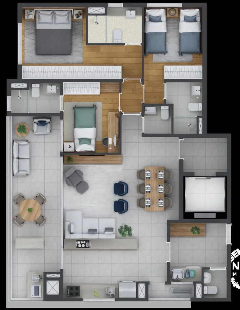 Apartamento, 3 quartos, 121 m² - Foto 3