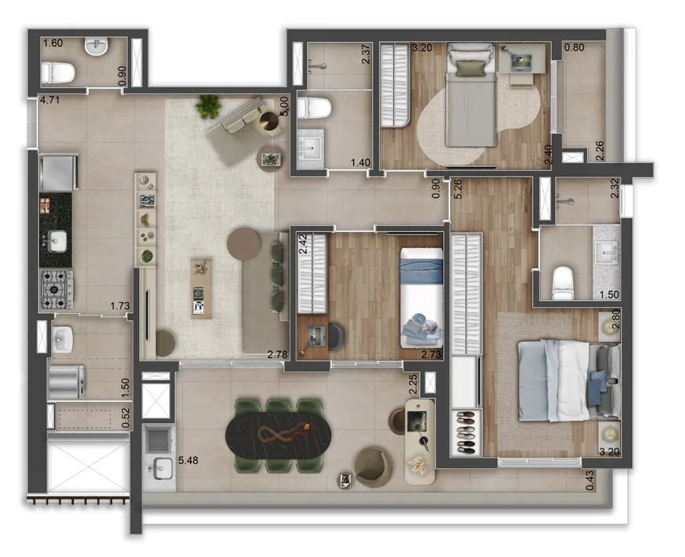 Apartamento, 2 quartos, 69 m² - Foto 9