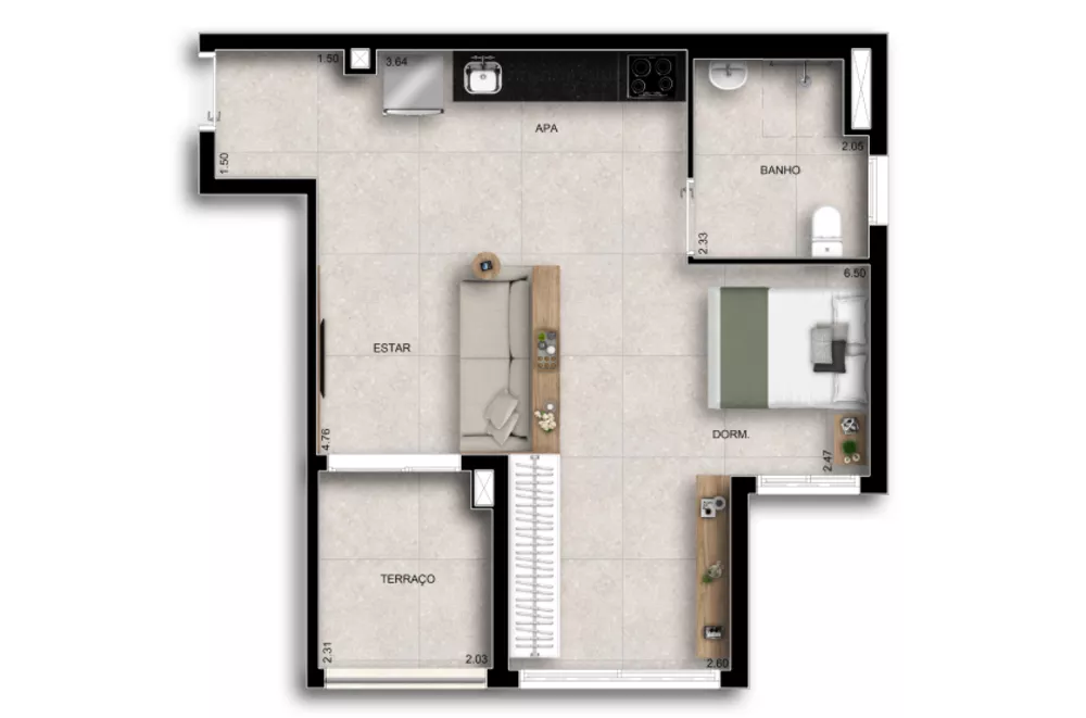 Apartamento à venda com 1 quarto, 50m² - Foto 7