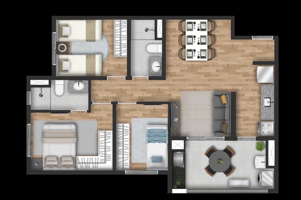 Apartamento, 3 quartos, 65 m² - Foto 8