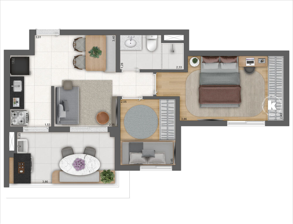 Apartamento, 2 quartos, 45 m² - Foto 9