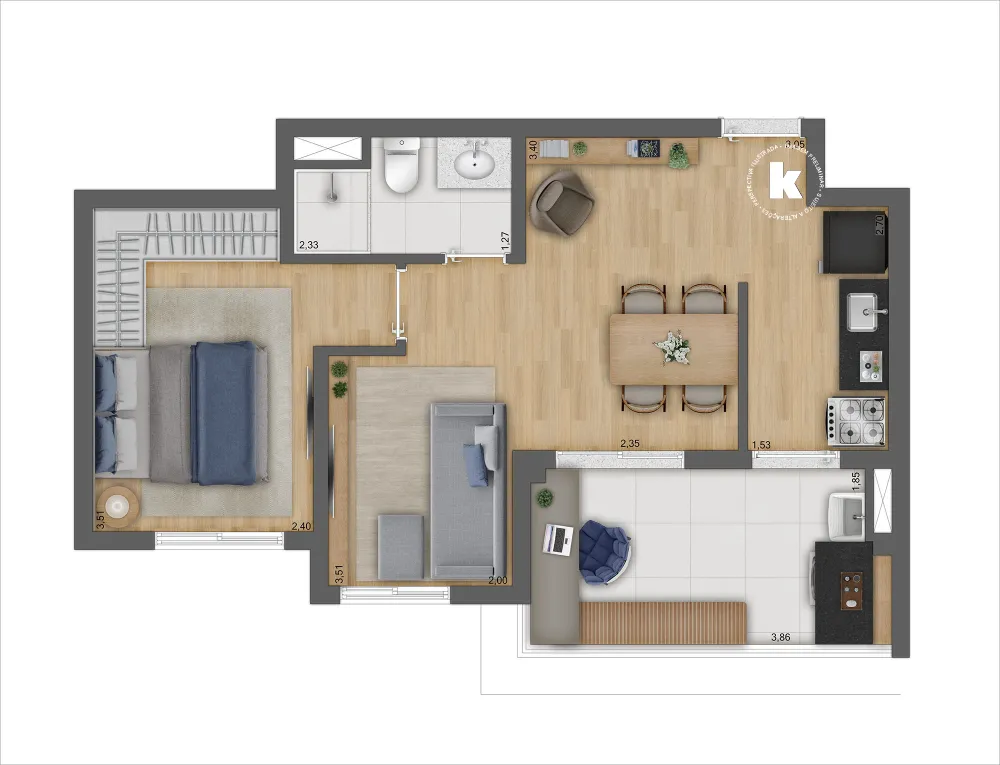 Apartamento, 2 quartos, 45 m² - Foto 19
