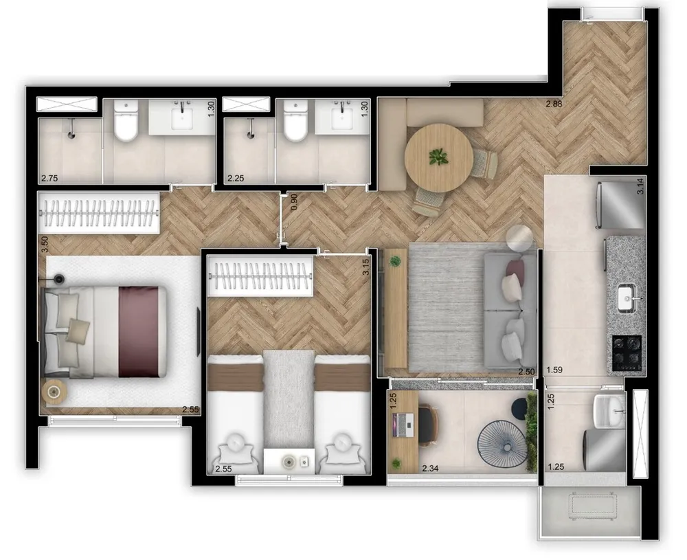 Apartamento, 2 quartos, 59 m² - Foto 11