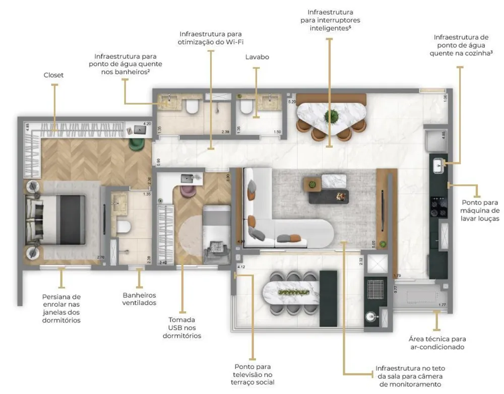 Apartamento, 2 quartos, 74 m² - Foto 4