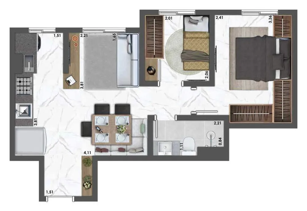 Apartamento, 2 quartos, 44 m² - Foto 4