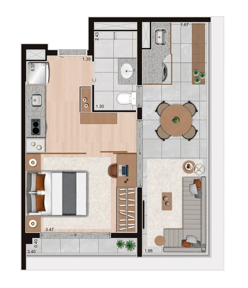 Apartamento, 1 quarto, 41 m² - Foto 1