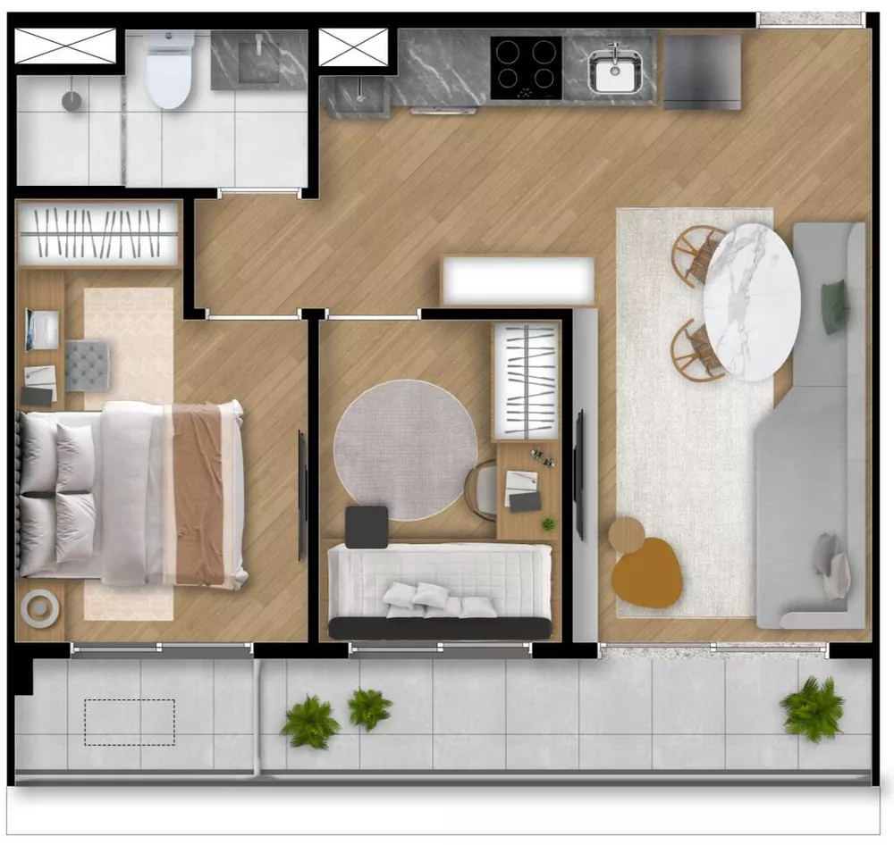 Apartamento à venda com 1 quarto, 26m² - Foto 6