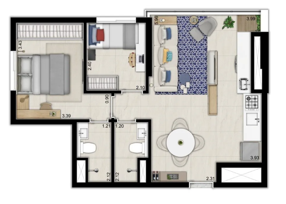 Apartamento, 2 quartos, 46 m² - Foto 12
