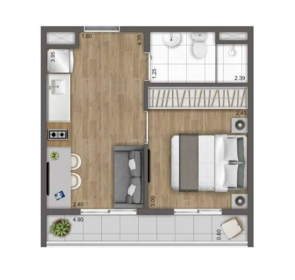 Apartamento, 1 quarto, 27 m² - Foto 4