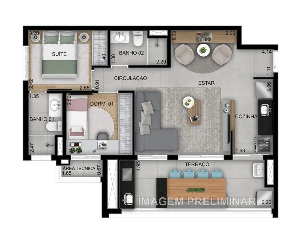 Cobertura, 3 quartos, 164 m² - Foto 8