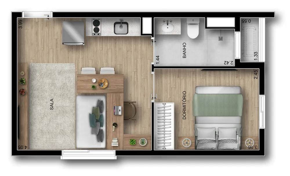 Apartamento, 1 quarto, 38 m² - Foto 11