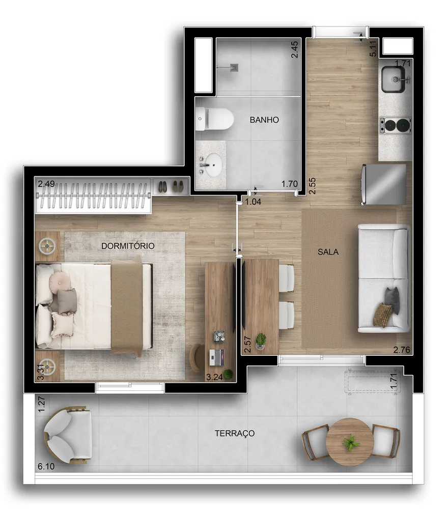 Apartamento, 1 quarto, 38 m² - Foto 14