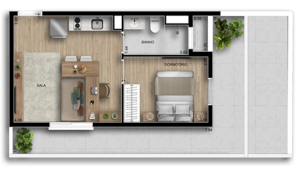 Apartamento, 1 quarto, 38 m² - Foto 15