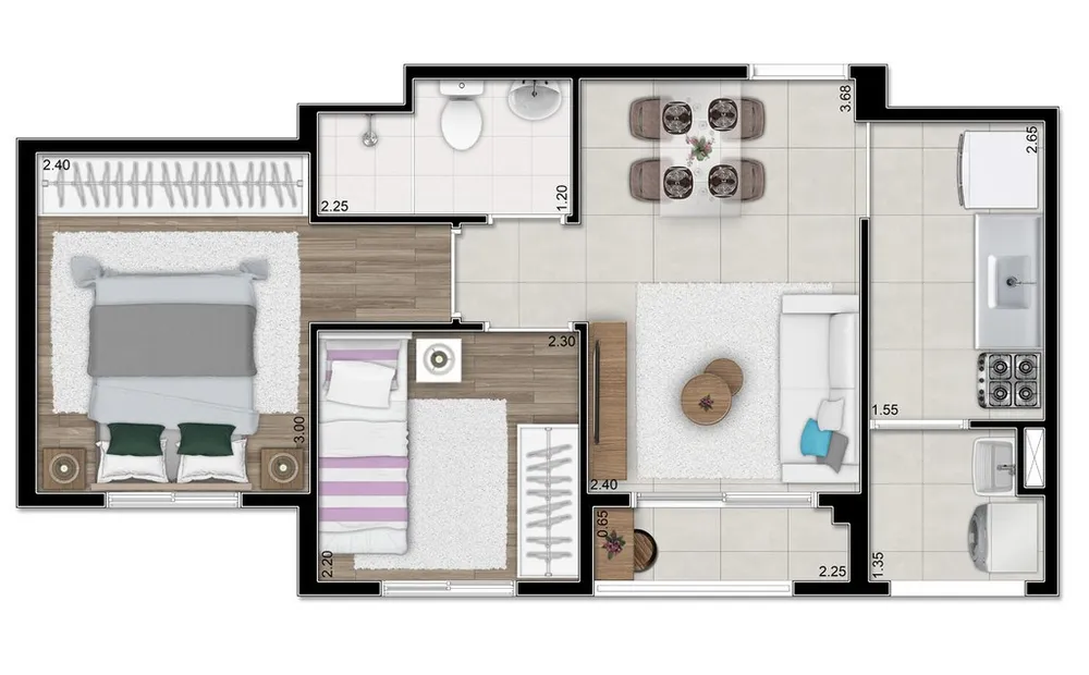 Apartamento, 2 quartos, 37 m² - Foto 8