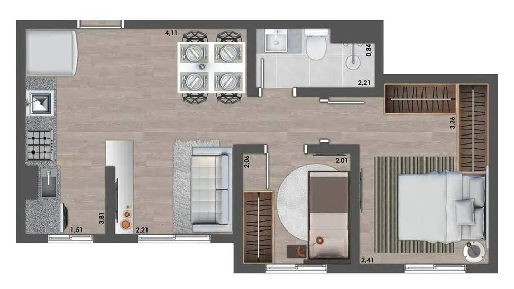 Apartamento, 2 quartos, 36 m² - Foto 6
