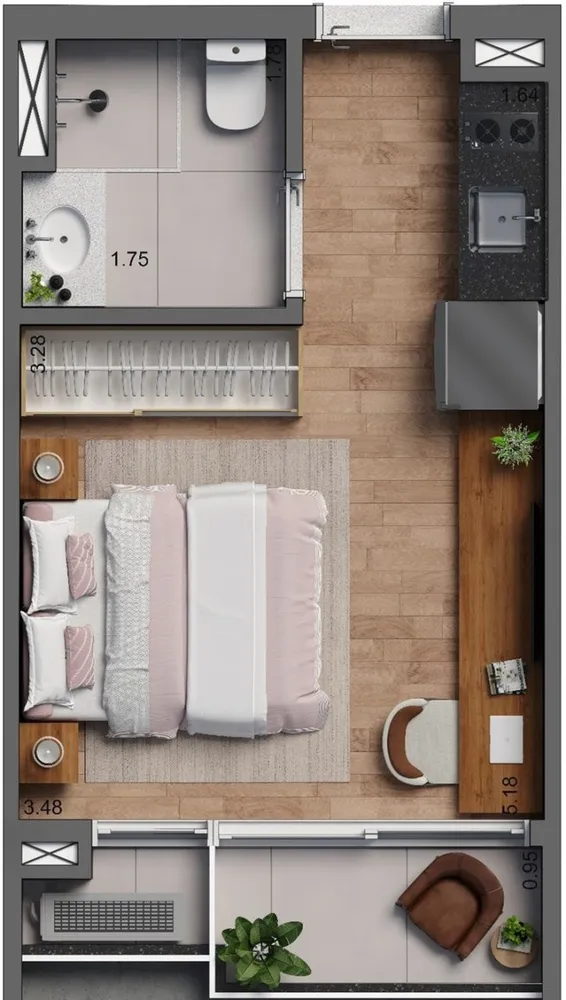 Apartamento, 1 quarto, 21 m² - Foto 9