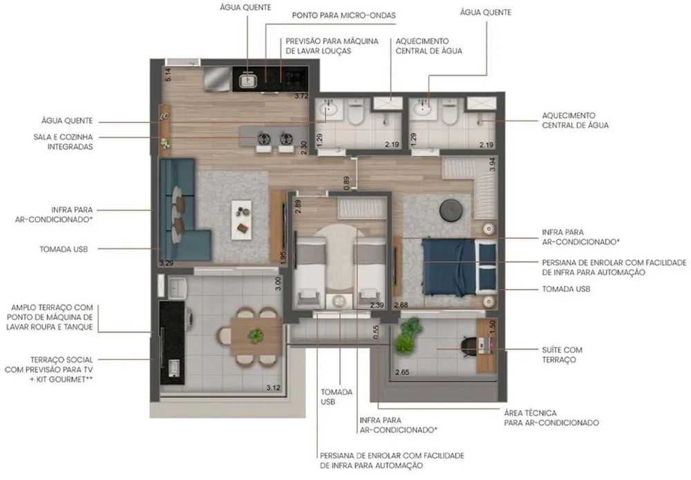 Apartamento, 2 quartos, 68 m² - Foto 8