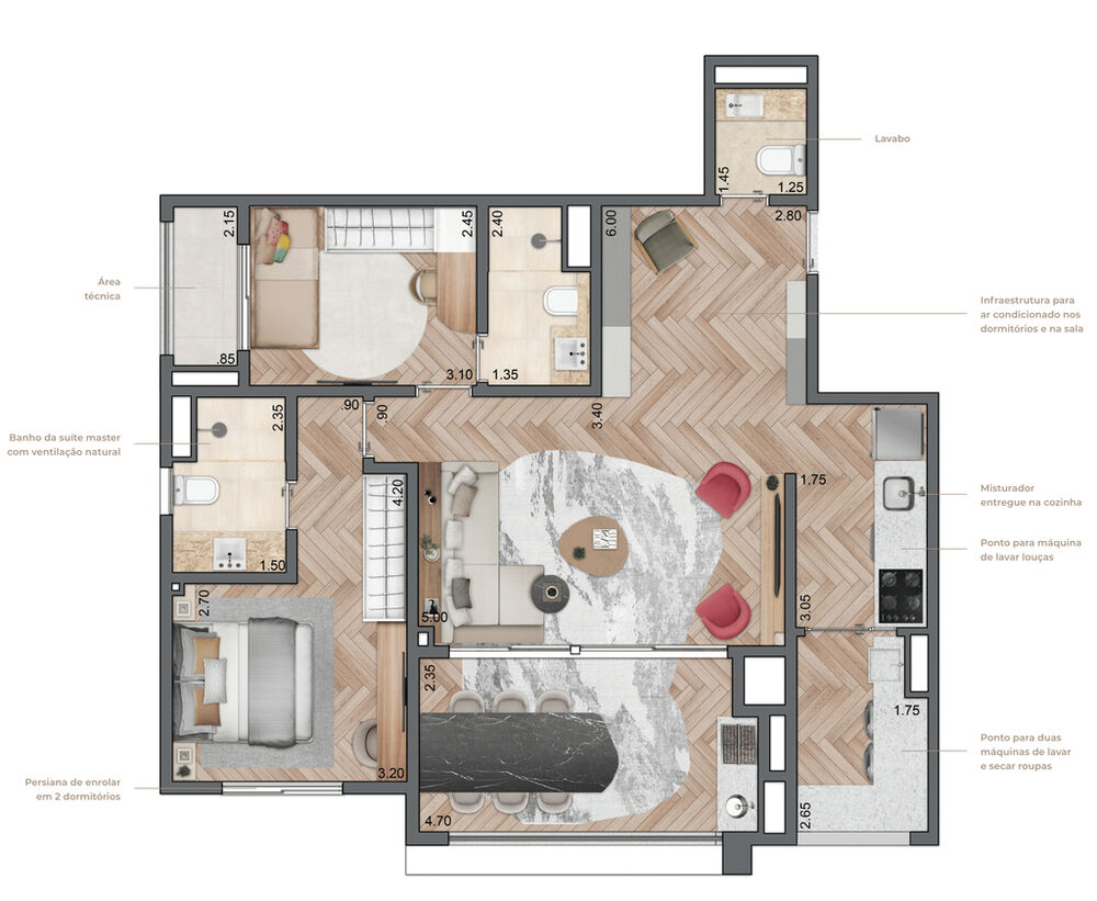 Apartamento, 2 quartos, 77 m² - Foto 8