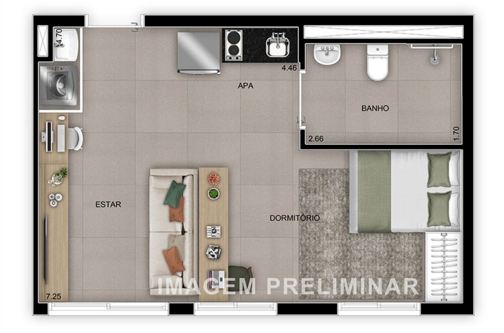 Apartamento, 2 quartos, 38 m² - Foto 2