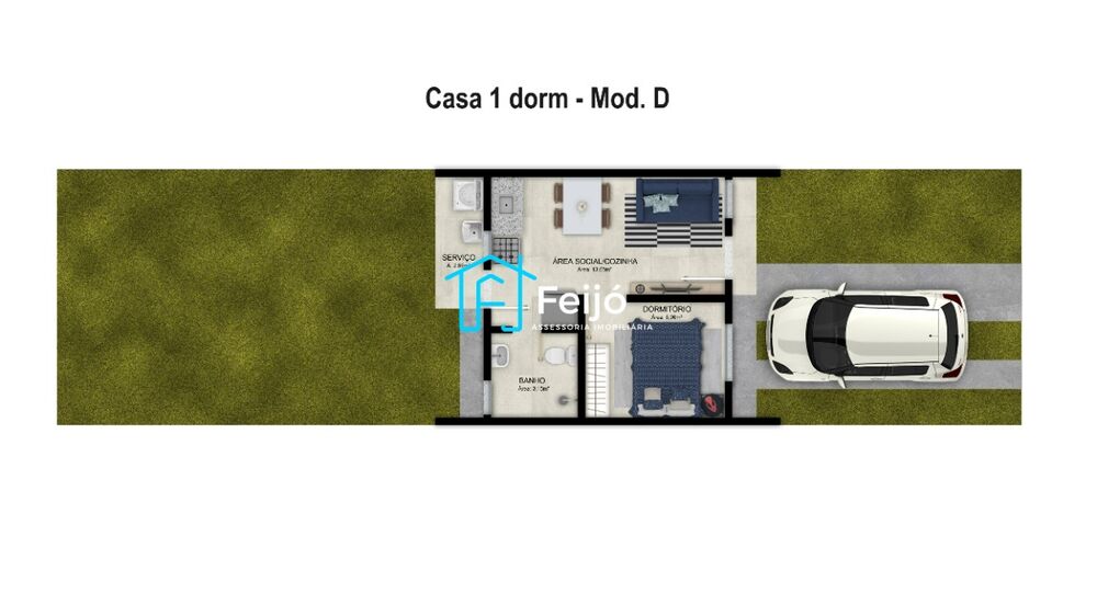 Casa, 2 quartos, 40 m² - Foto 3