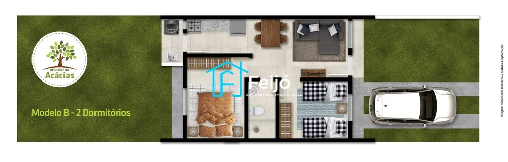 Casa, 2 quartos, 43 m² - Foto 2