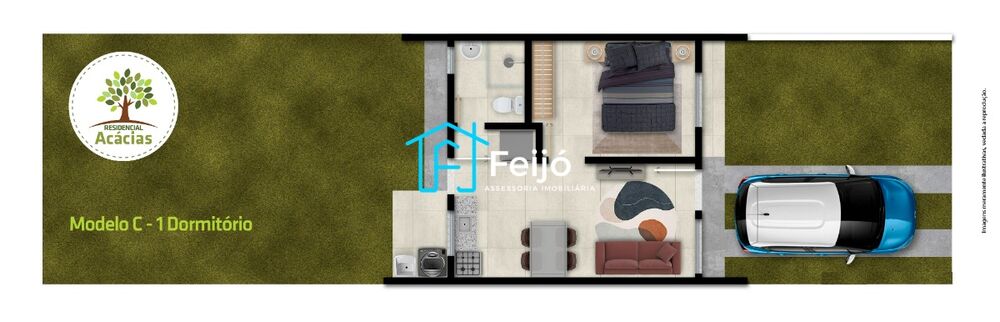 Casa, 2 quartos, 43 m² - Foto 1