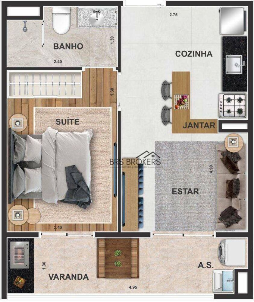 Apartamento, 3 quartos, 58 m² - Foto 4