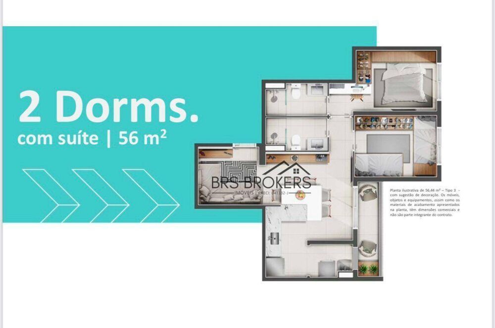 Apartamento, 2 quartos, 56 m² - Foto 2