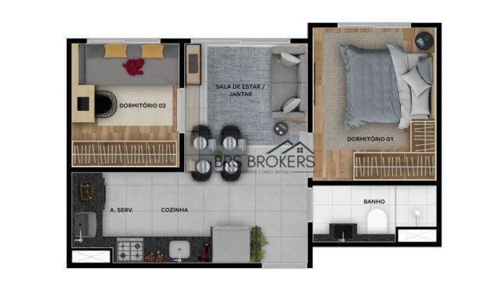 Apartamento, 2 quartos, 31 m² - Foto 14