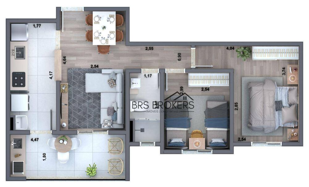 Apartamento, 2 quartos, 59 m² - Foto 2