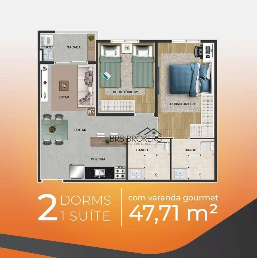 Apartamento, 2 quartos, 47 m² - Foto 15
