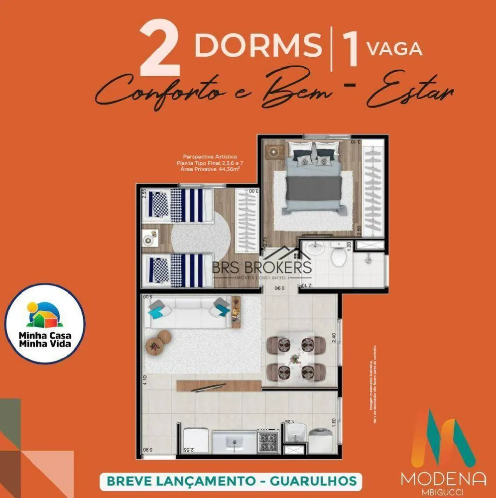 Apartamento, 2 quartos, 43 m² - Foto 14