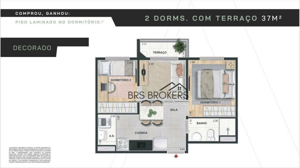 Apartamento, 1 quarto, 34 m² - Foto 1