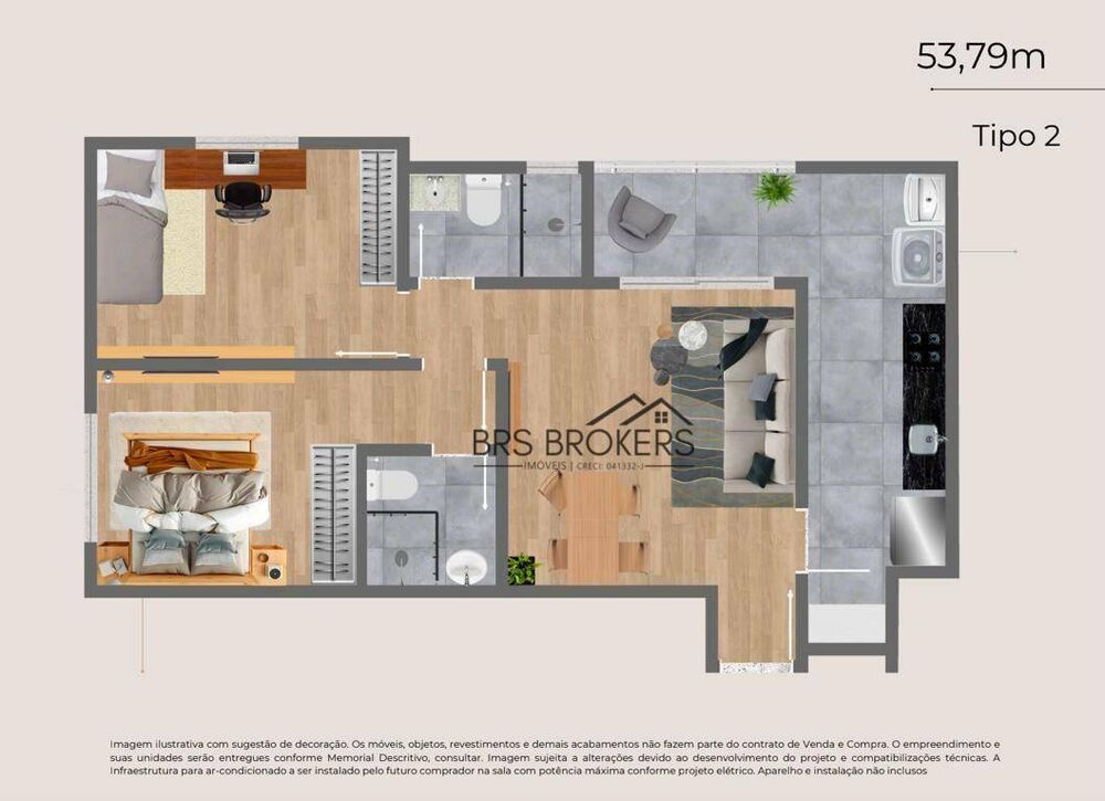 Apartamento, 2 quartos, 43 m² - Foto 9